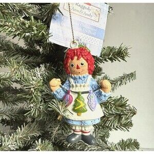 Kurt S Adler Christmas Ornament Raggedy Ann Doll w Xmas Garland Holiday NWT